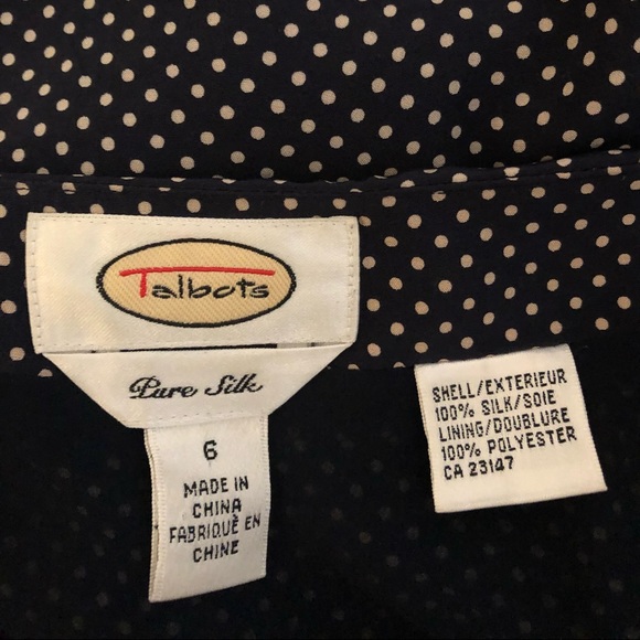 Talbots Polka Dot Silk Pencil Skirt - Picture 3 of 3